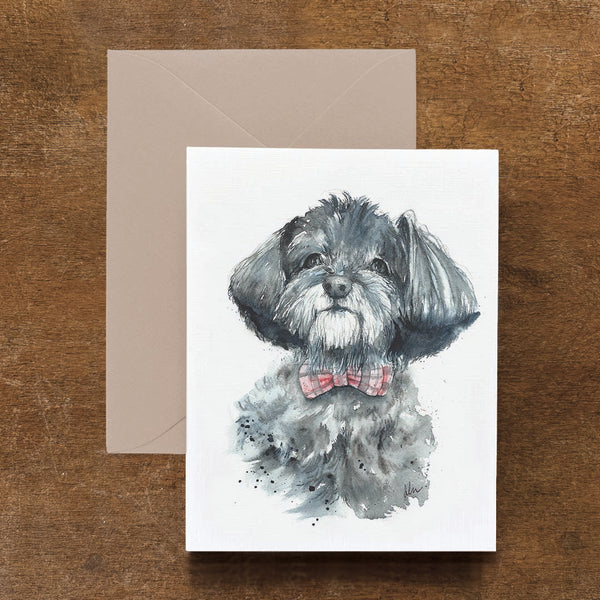 Charlie the Yorkie Dog Card