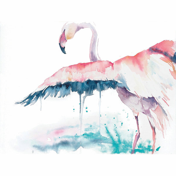 Flamingo Dance Watercolor Print
