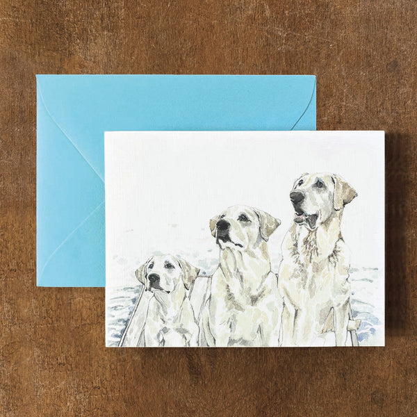 Labs at the Lake Dog Card