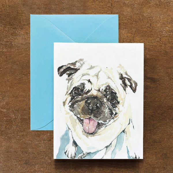 Maisey the Pug Dog Card