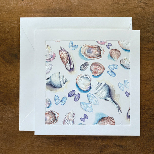 Seashell Print Embossed Card