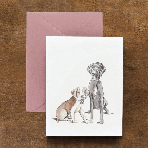Great Dane & Bulldog Dog Card