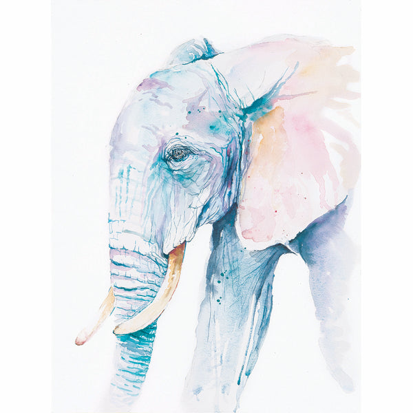 African Elephant Watercolor Print