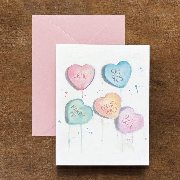 Candy Hearts Card