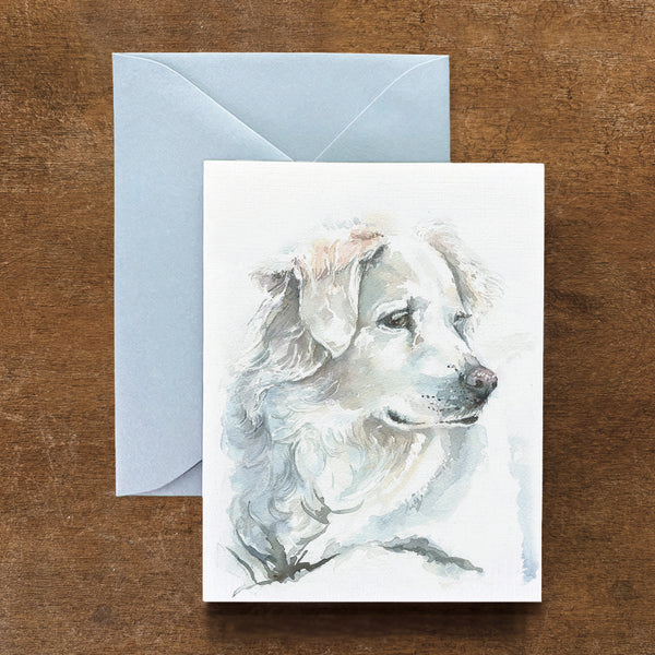 Willow the White Golden Retriever Dog Card