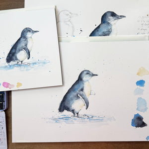 Fairy Penguin - 15 Minute Real Time Watercolor Tutorial