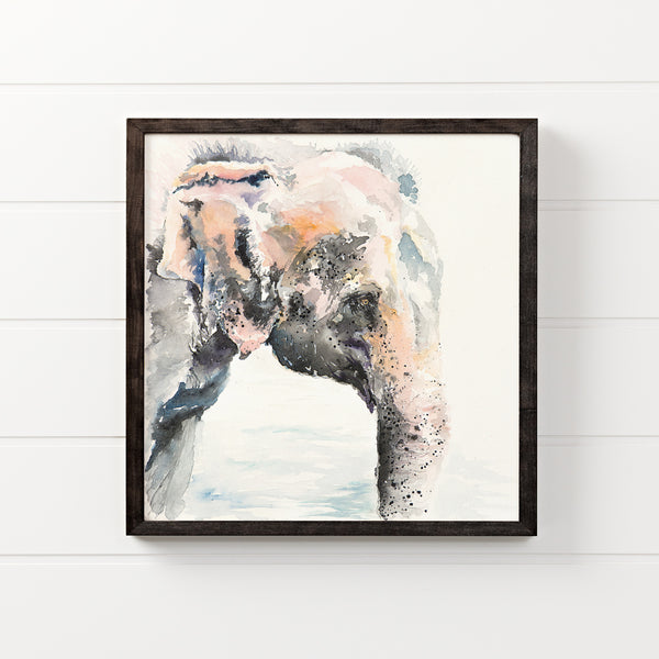 Asian Elephant Watercolor Print