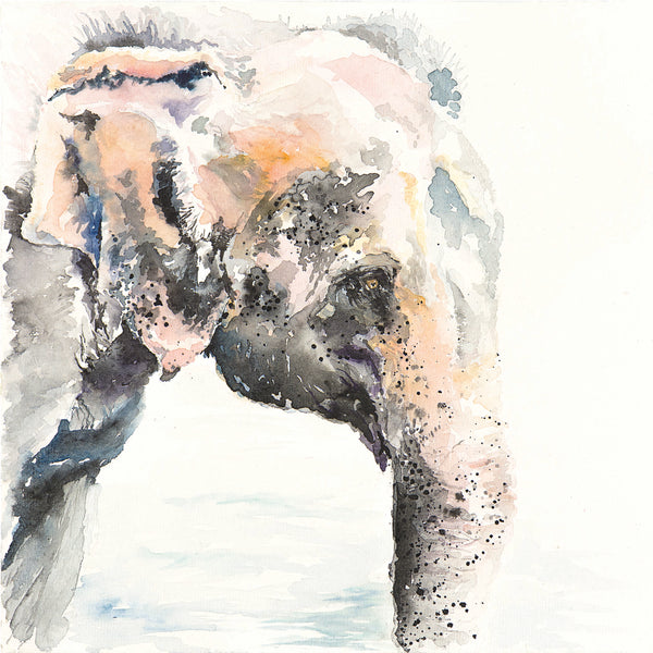 Asian Elephant Watercolor Print