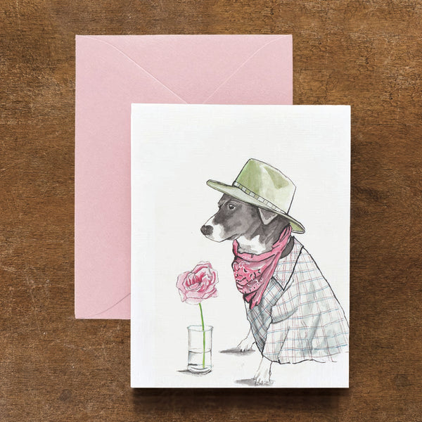 Boots with a Flower Dog Card