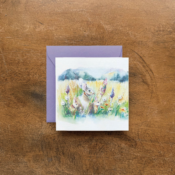 Bunny Family - Small Foldable Card
