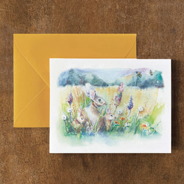 Bunnies in the Field Card