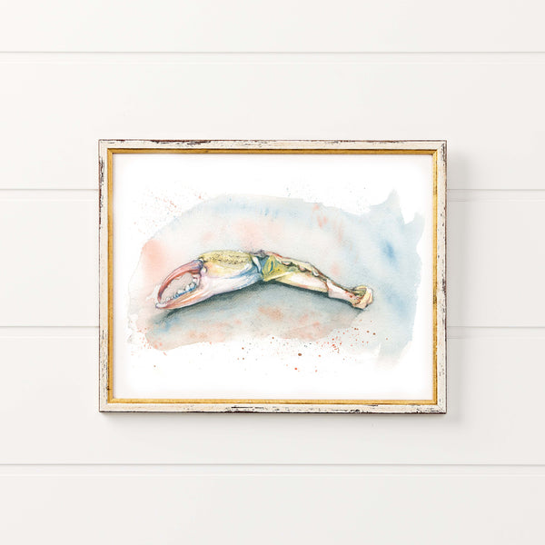 Blue Crab Pincer Watercolor Print