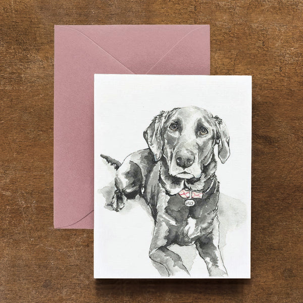 Gilly Black Lab Dog Card