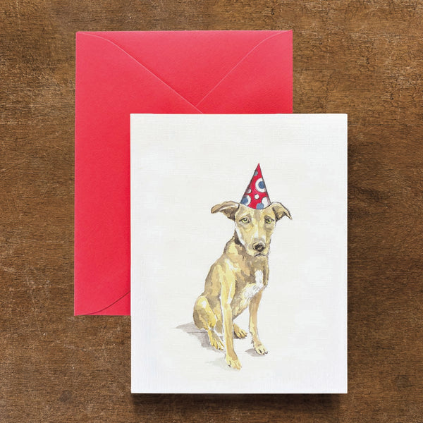 Happy Birthday Dog Watercolor Card