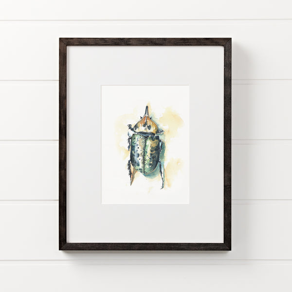 Hercules Beetle Watercolor Print