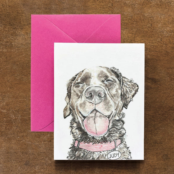 Judy the Chocolate Lab Dog Card