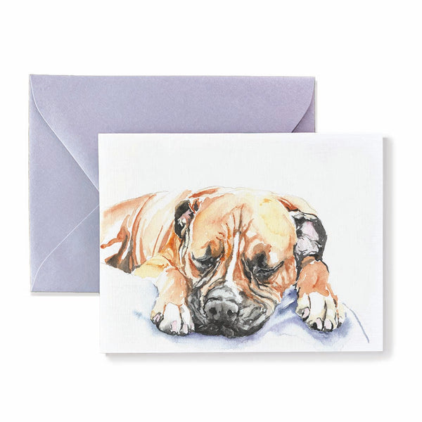 Libby the Sleeping Boxer Dog Card