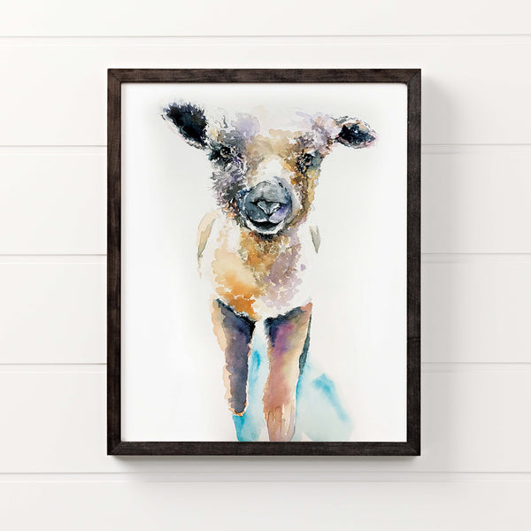 Little Lamb Watercolor Print