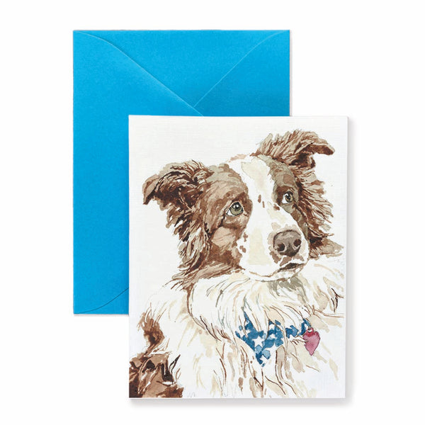 Australian Shepherd Watercolor Greeting Card - Celebrate Special Moments