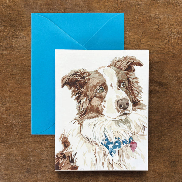 Australian Shepherd Watercolor Greeting Card - Celebrate Special Moments