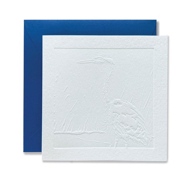 Paintable Blue Heron Card