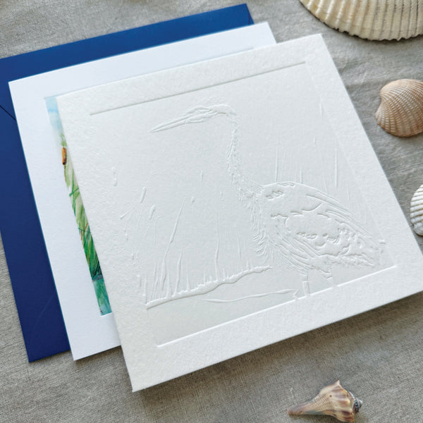 Paintable Blue Heron Card