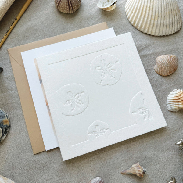 Paintable Sand Dollar Embossed Card