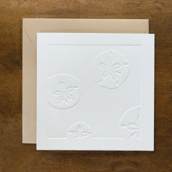 Paintable Sand Dollar Embossed Card