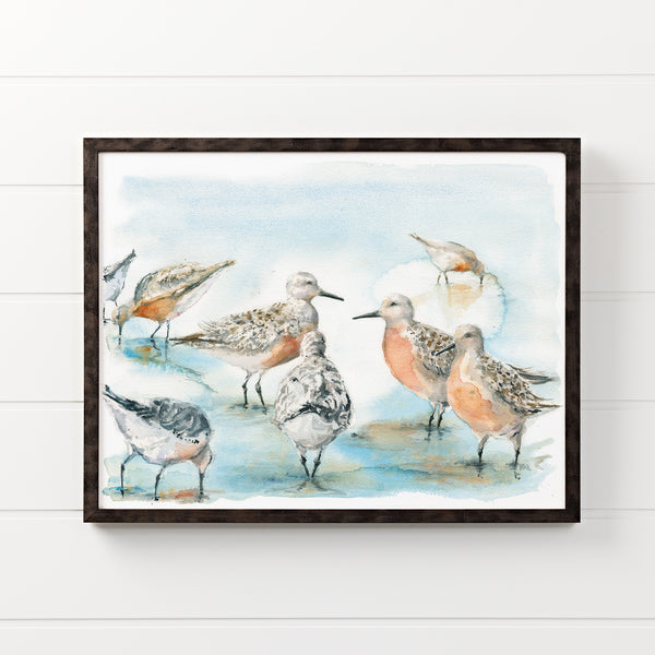 Red Knots Watercolor Print