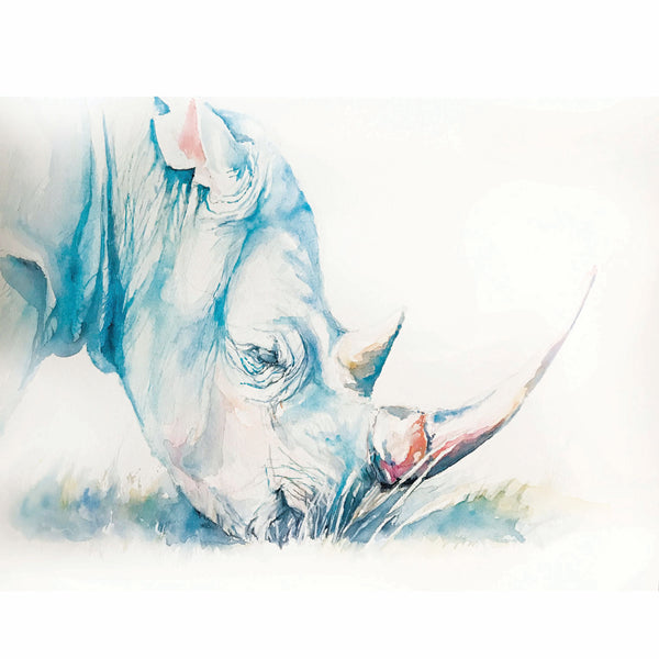 Rhino Watercolor Print