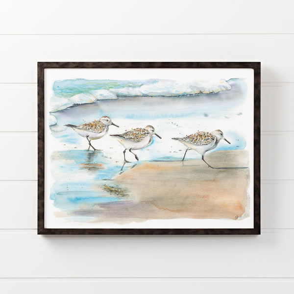 Sanderlings Watercolor Print
