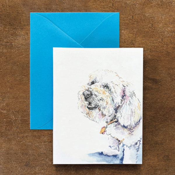 Sasha the White Fluffy Dog Card
