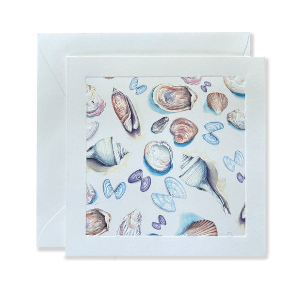Seashell Print Embossed Card