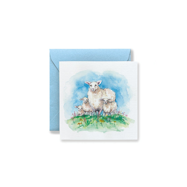 Sheep Family - Small Foldable Card