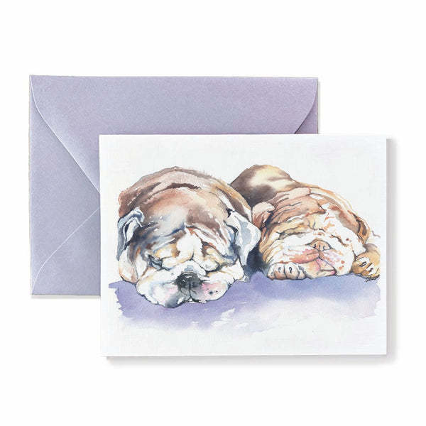 Snoozing Bulldogs Card