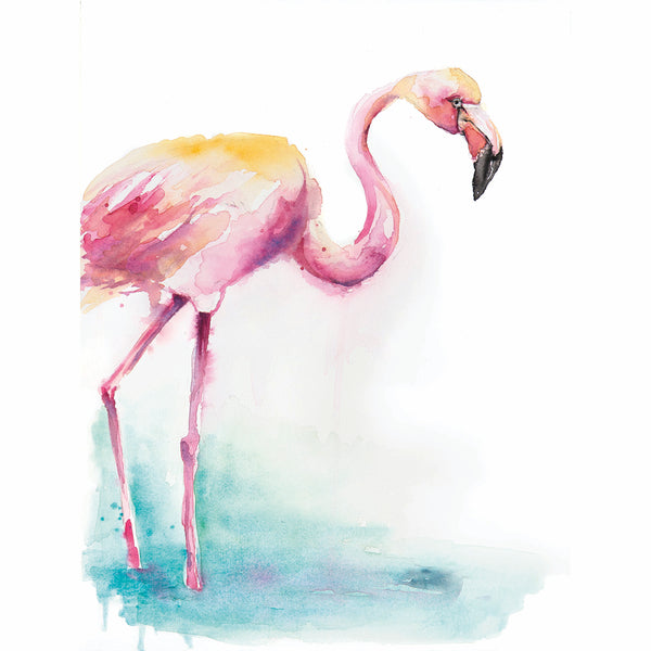 Standing Flamingo Watercolor Print