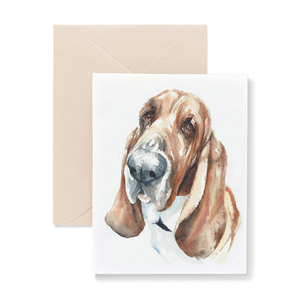 Watson the Basset Hound Dog Card