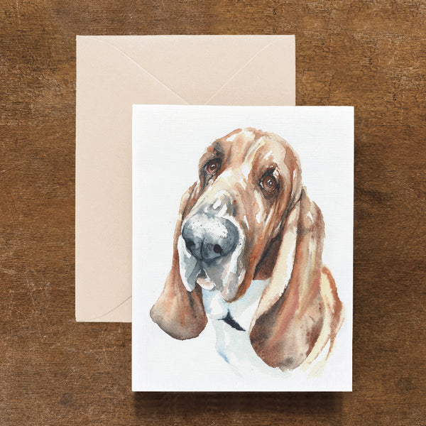Watson the Basset Hound Dog Card
