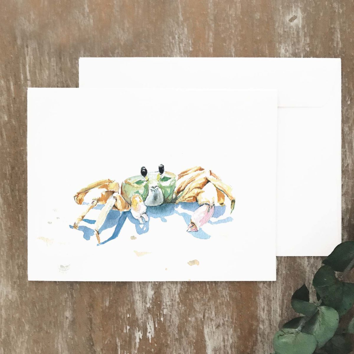 A2 greeting card of crab