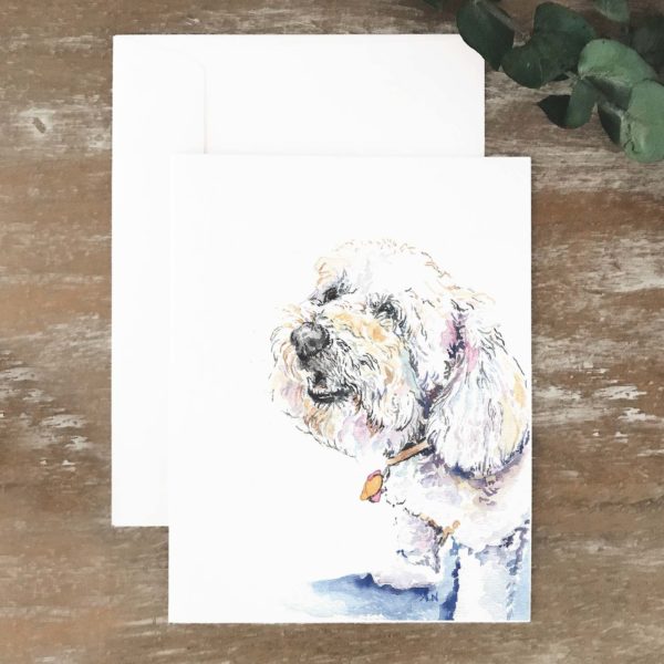 A2 greeting card of Sasha the doodle