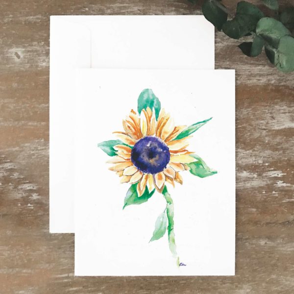 A2 greeting card of sunflower