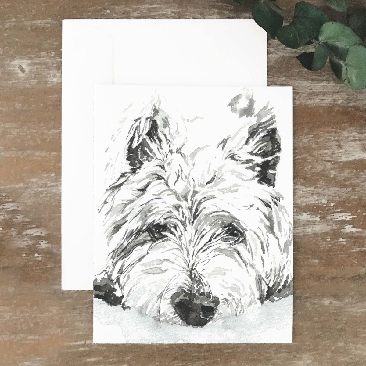 A2 greeting cards of white westie dog