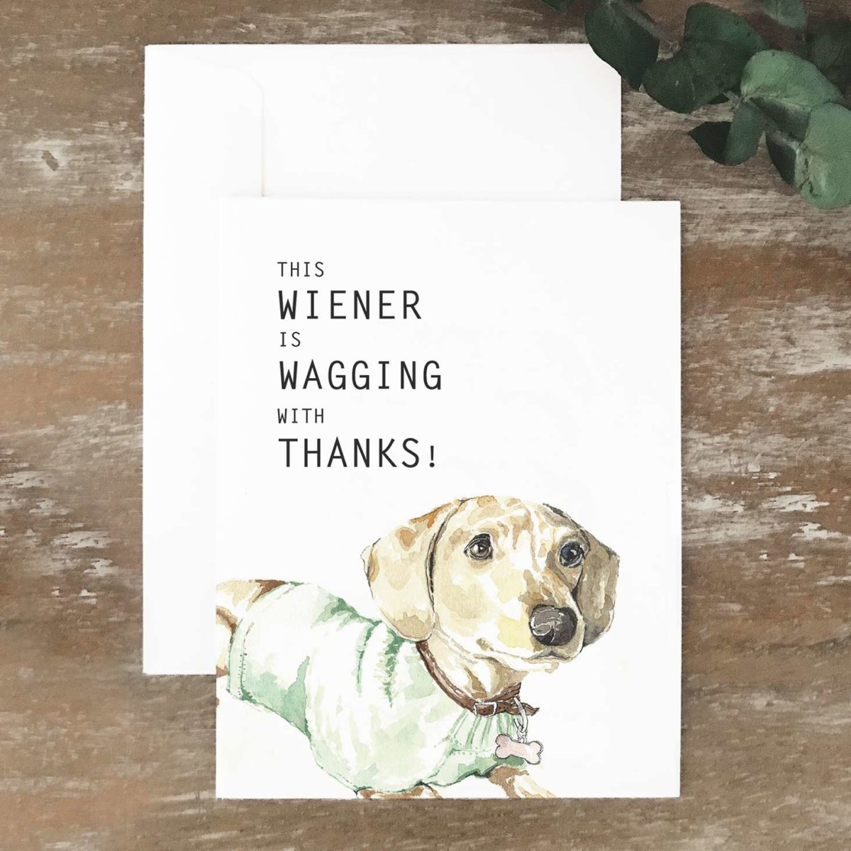 A2 greeting cards of dachshund with tagline