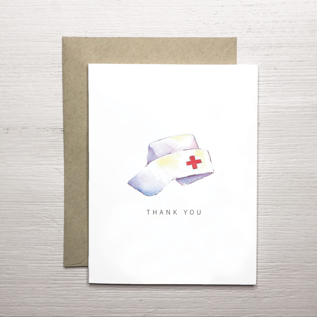 A2 greeting card with nurse hat and thank you
