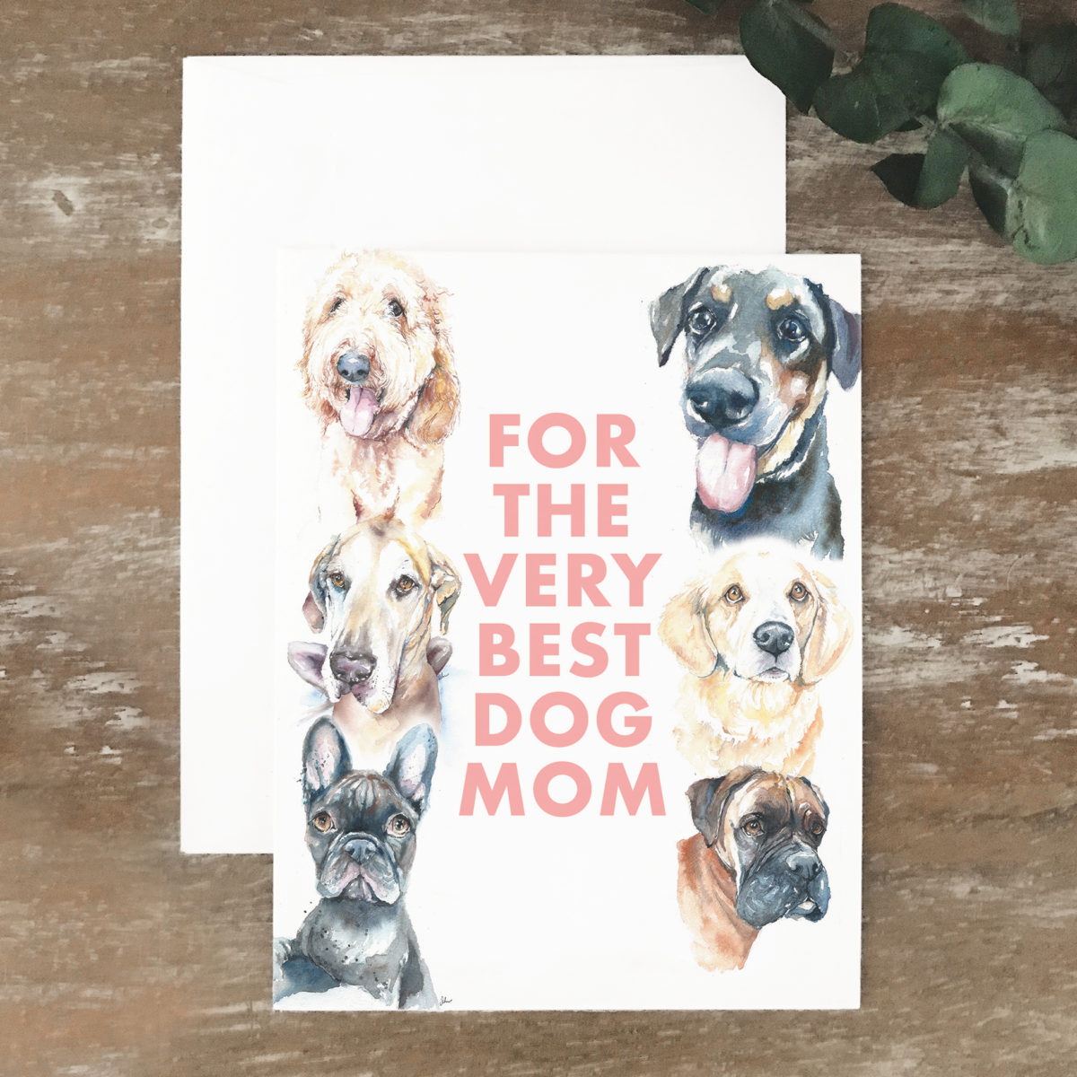 A2 greeting card of dogs