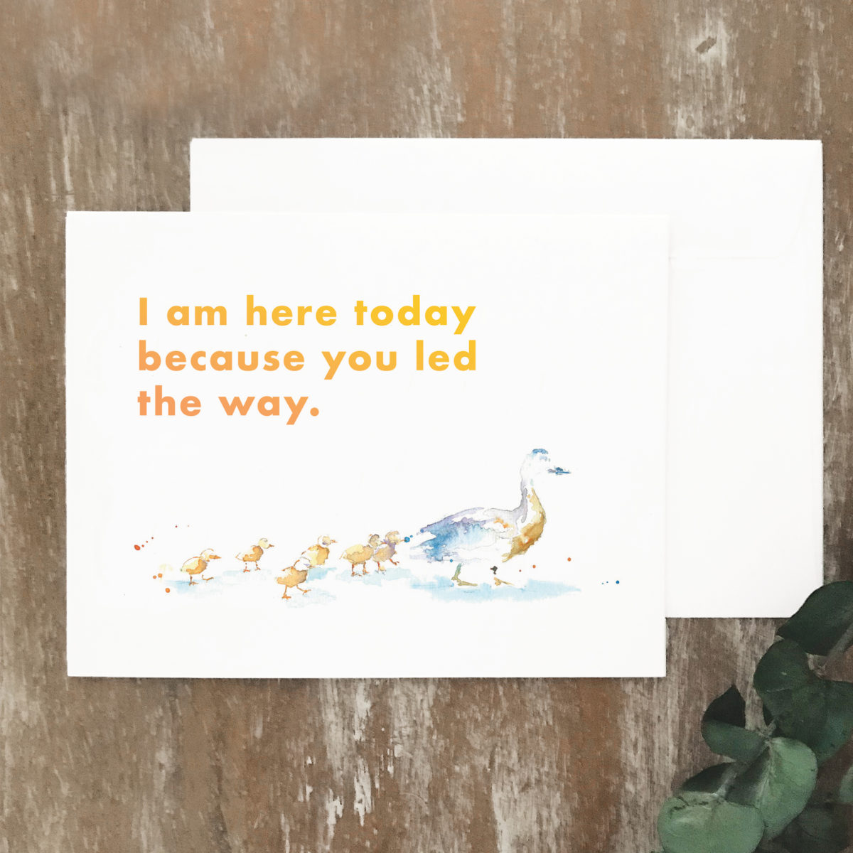 A2 greeting card of ducklings